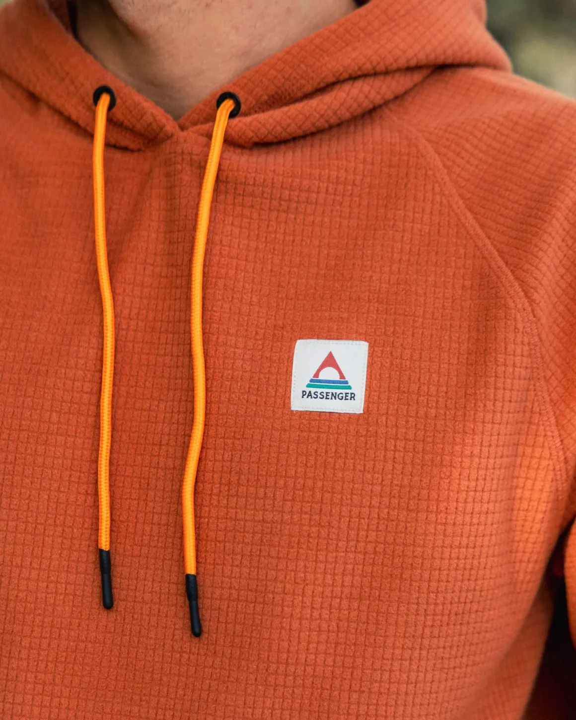 Point Recycled Grid Polar Fleece Hoodie - Baked Clay