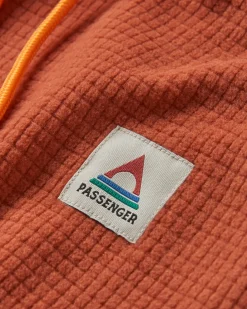 Point Recycled Grid Polar Fleece Hoodie - Baked Clay