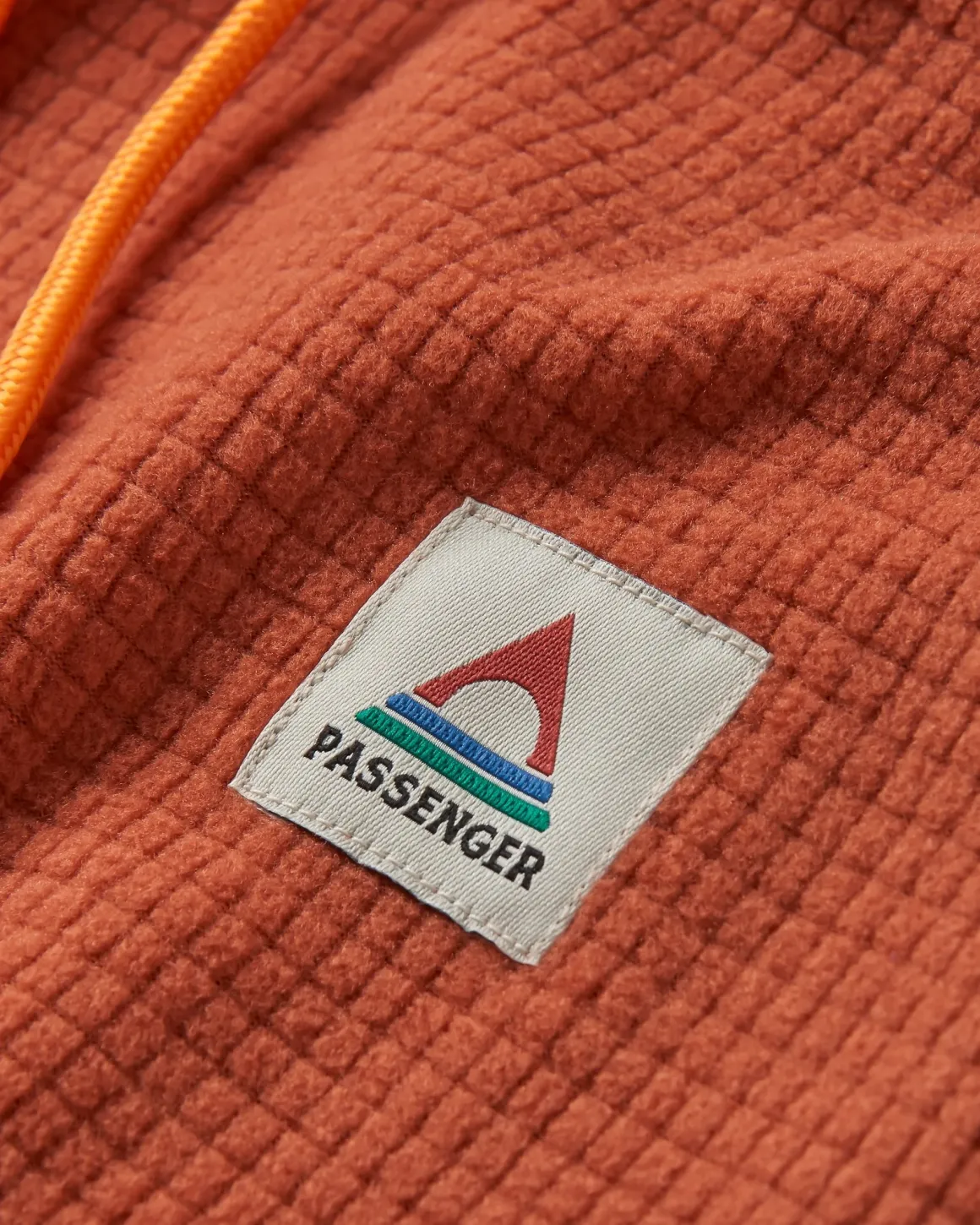 Point Recycled Grid Polar Fleece Hoodie - Baked Clay