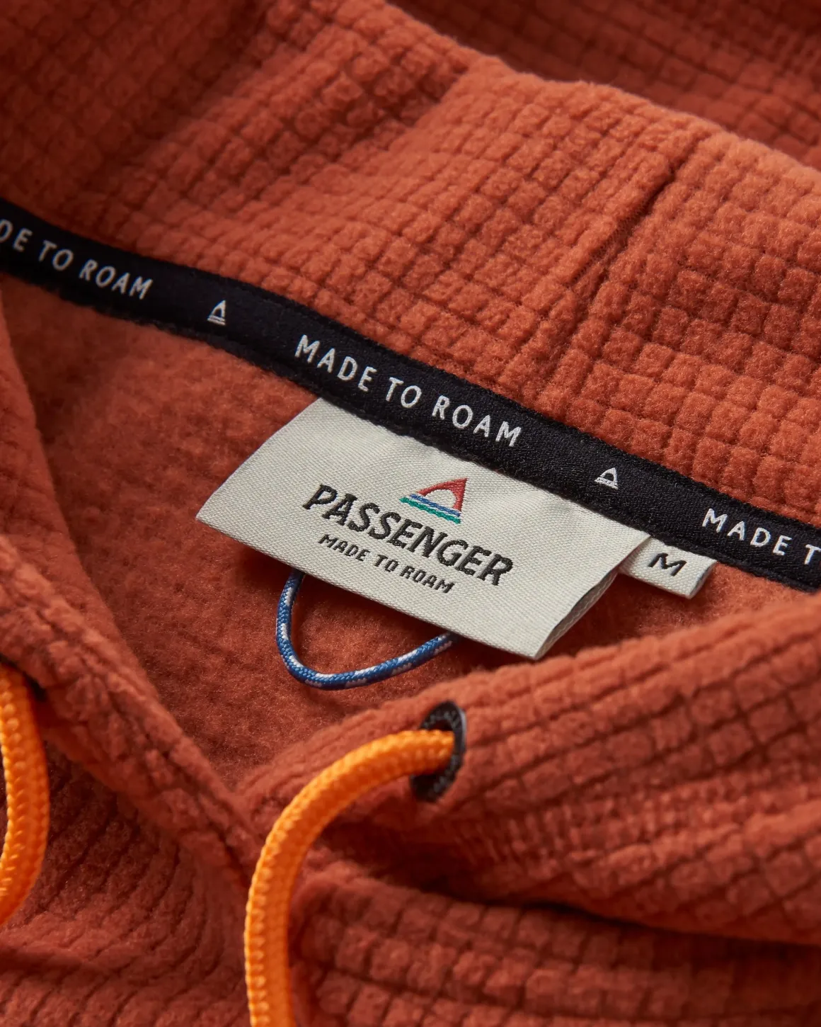 Point Recycled Grid Polar Fleece Hoodie - Baked Clay