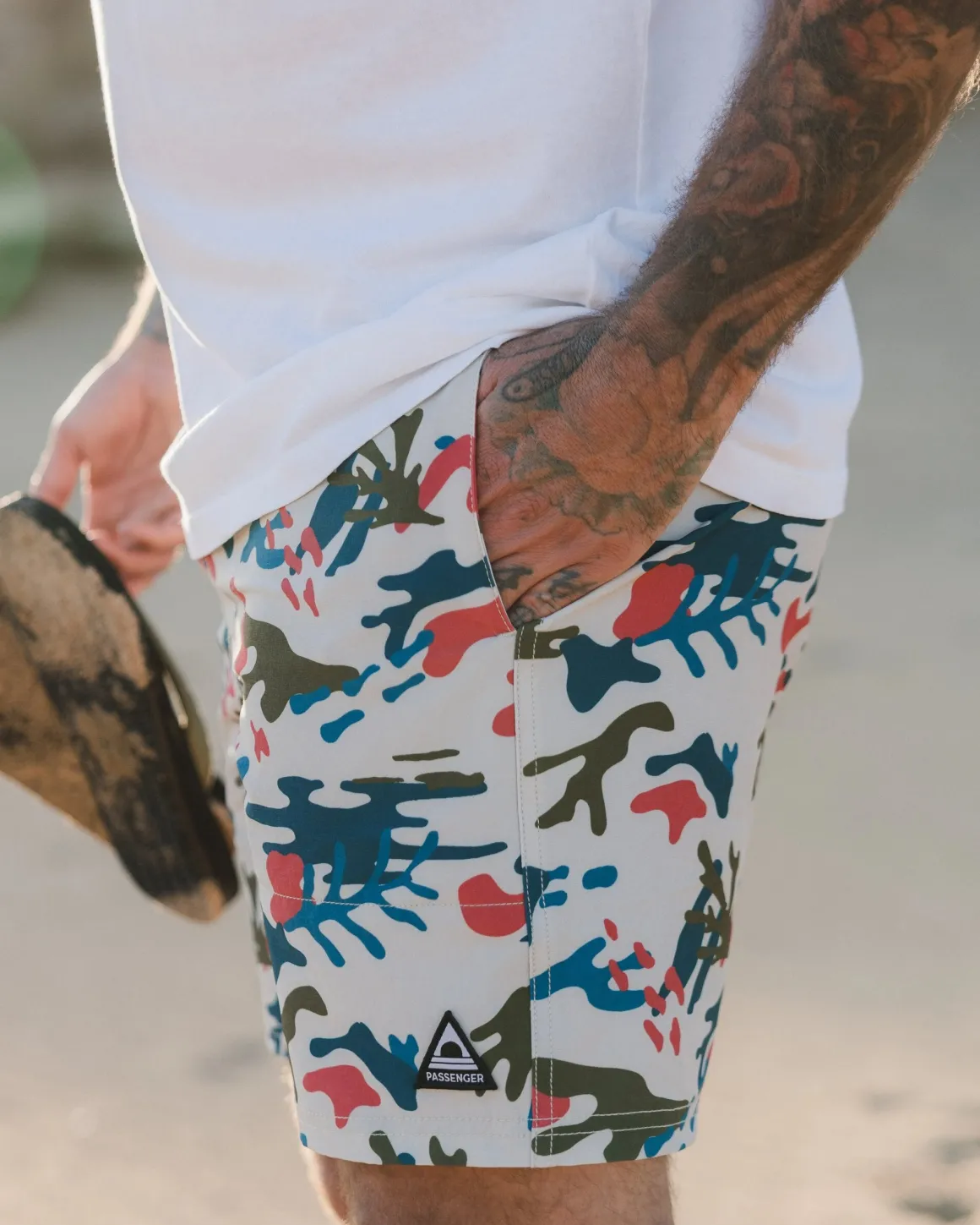 Porto Recycled All Purpose Swim Short - Seaweed Camo Pebble Gray