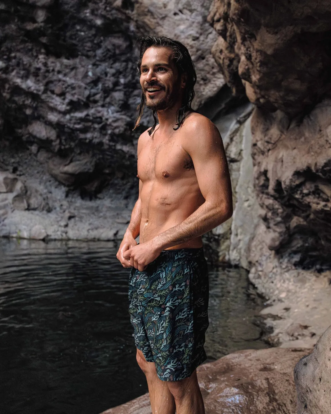 Porto Recycled All Purpose Swim Short - Ocean Current Black