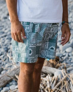 Porto Recycled All Purpose Swim Shorts - Vintage Patchwork Dark Forest