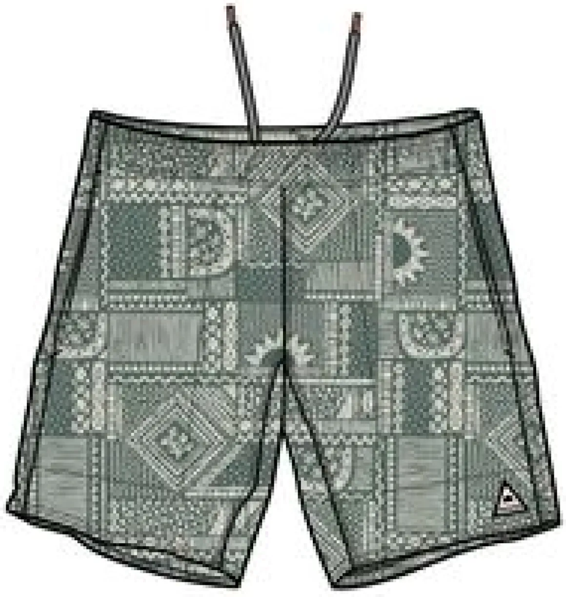 Porto Recycled All Purpose Swim Shorts - Vintage Patchwork Dark Forest
