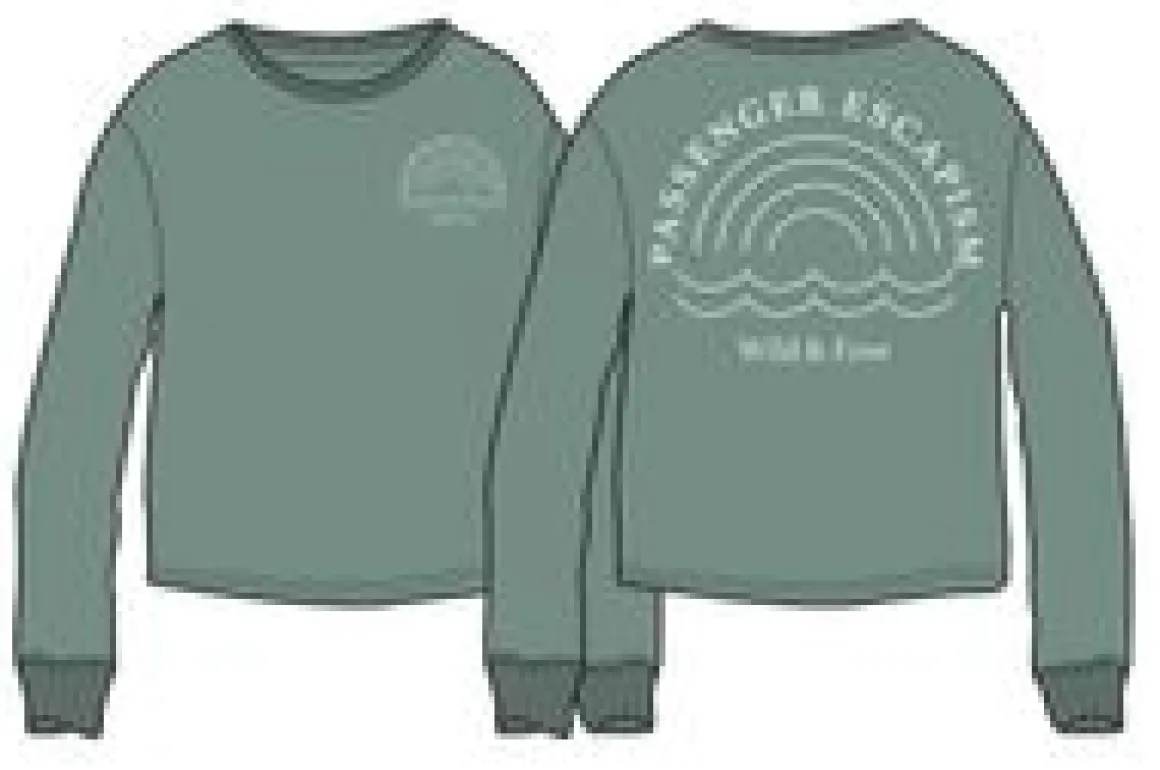 Rainbow Recycled Cotton Oversized Sweatshirt - Dark Ivy