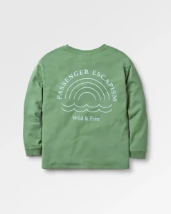 Rainbow Recycled Cotton Oversized Sweatshirt - Dark Ivy