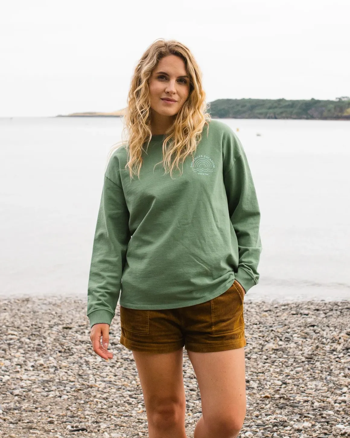 Rainbow Recycled Cotton Oversized Sweatshirt - Dark Ivy