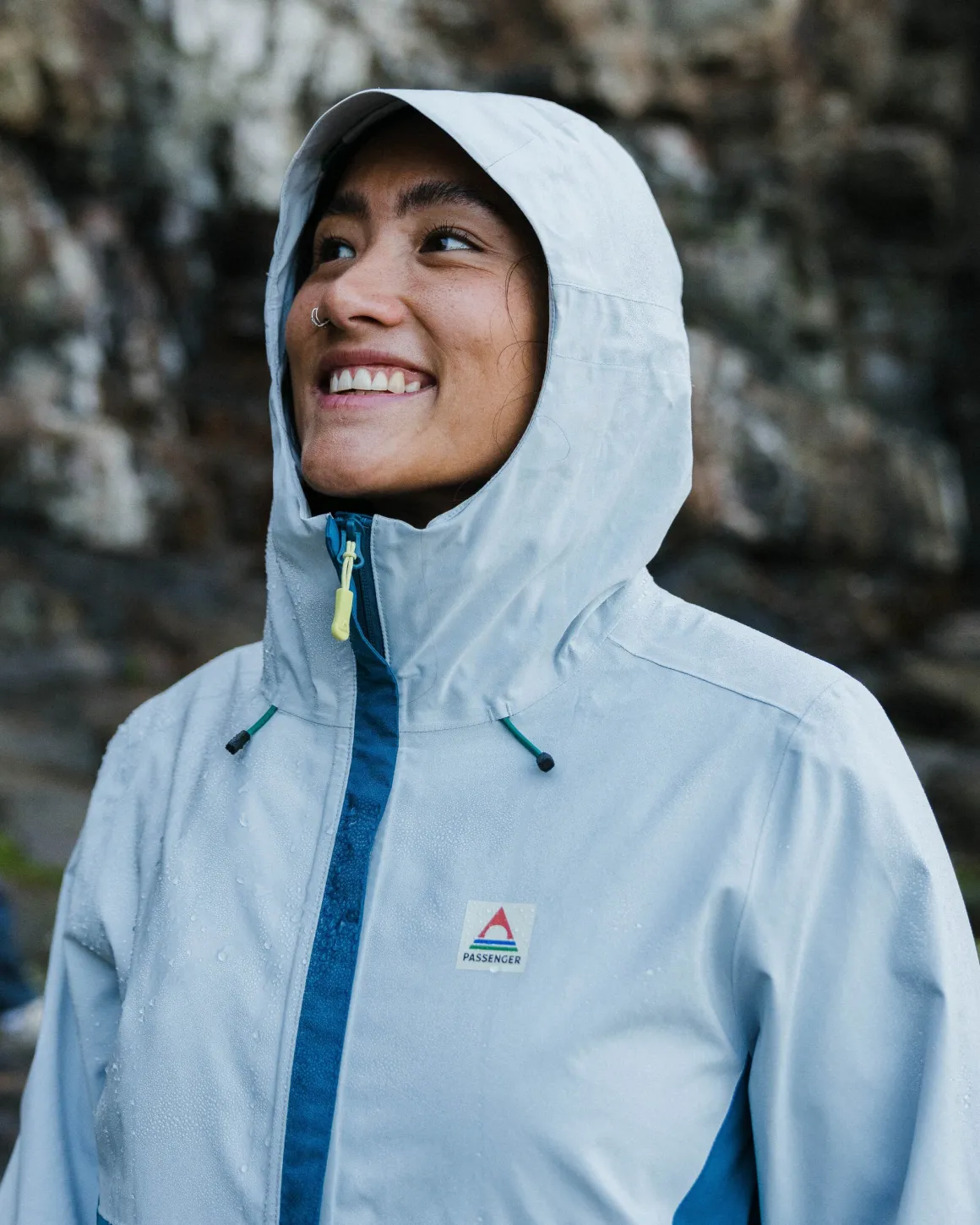 Rainstorm Recycled Waterproof Jacket - Gray Blue/Blue Steel