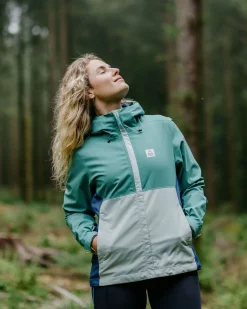 Rainstorm Recycled Waterproof Jacket - Deep Sea/Surf Spray