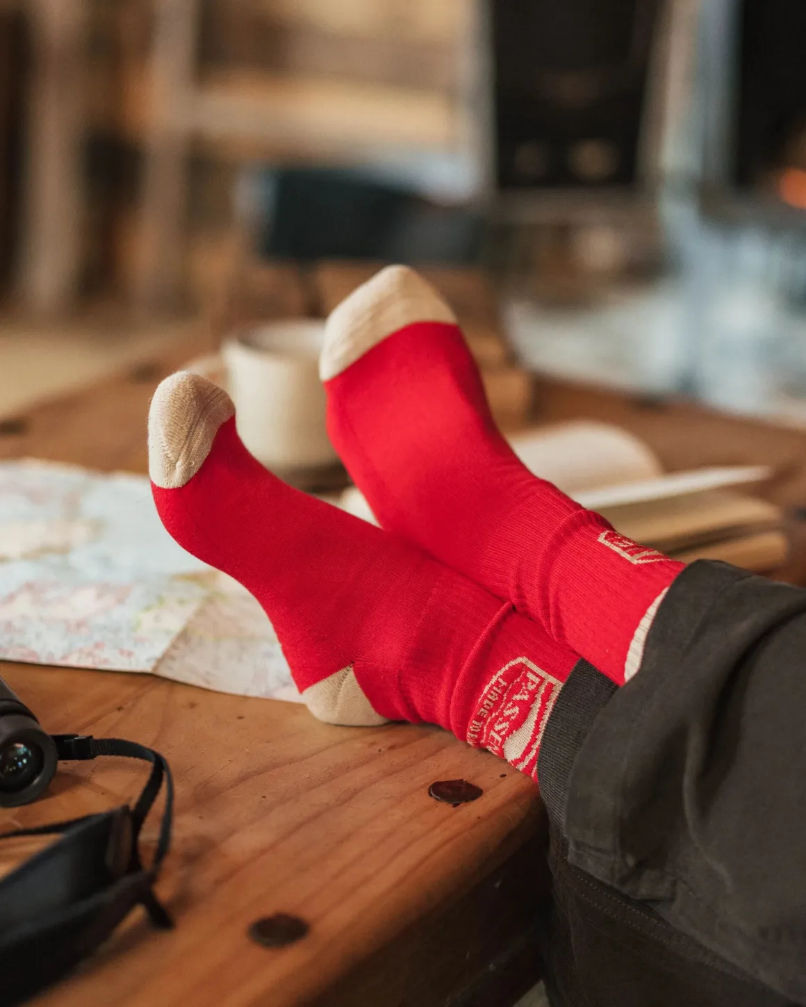 Rambler Organic Mid-weight Crew Socks - Red Ochre