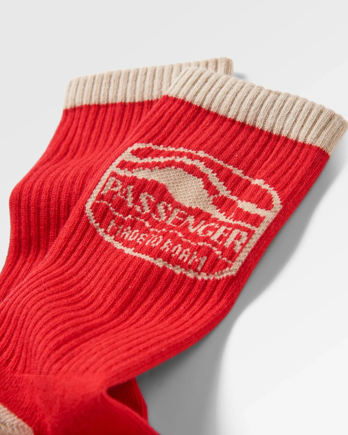 Rambler Organic Mid-weight Crew Socks - Red Ochre