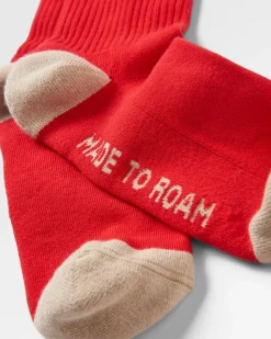 Rambler Organic Mid-weight Crew Socks - Red Ochre