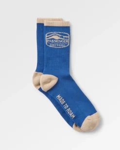 Rambler Organic Midweight Crew Socks - Moonlight Blue