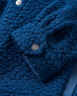 Rappel Recycled Sherpa Oversized Shirt - Dark Denim