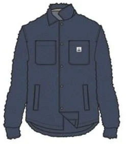 Rappel Recycled Sherpa Oversized Shirt - Dark Denim