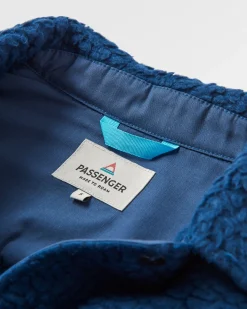 Rappel Recycled Sherpa Oversized Shirt - Dark Denim