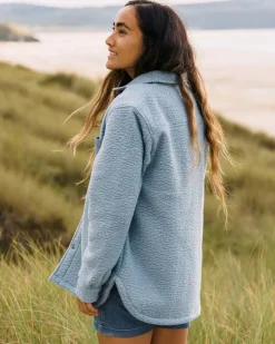 Rappel Recycled Sherpa Oversized Shirt - Faded Denim