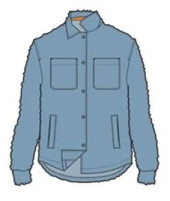 Rappel Recycled Sherpa Oversized Shirt - Faded Denim