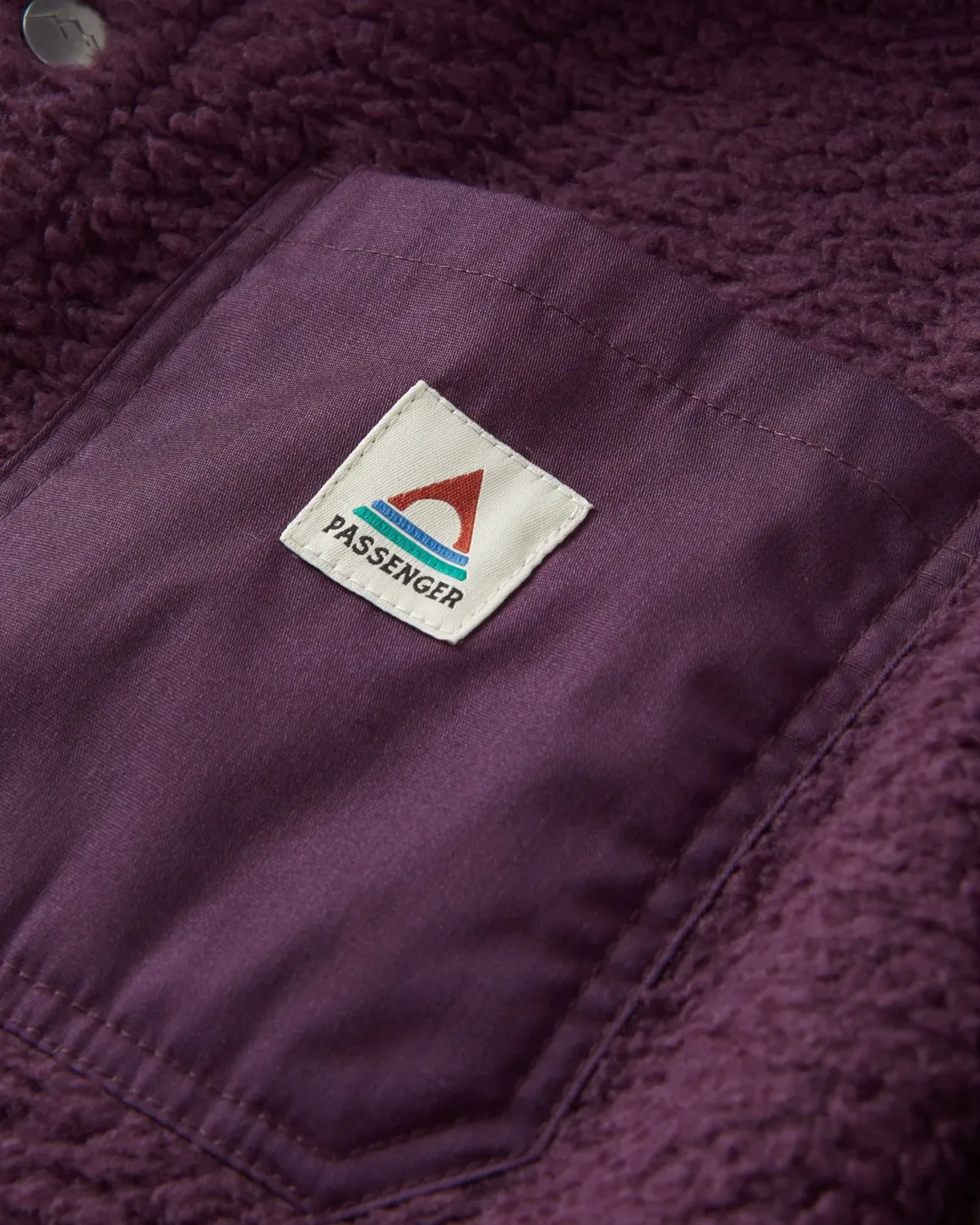 Rappel Recycled Sherpa Oversized Shirt Jacket - Deep Plum