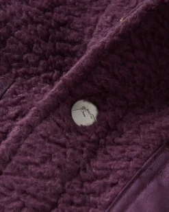 Rappel Recycled Sherpa Oversized Shirt Jacket - Deep Plum