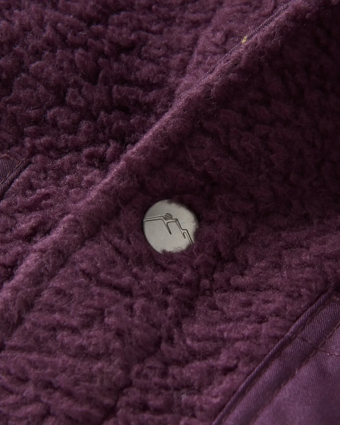 Rappel Recycled Sherpa Oversized Shirt Jacket - Deep Plum