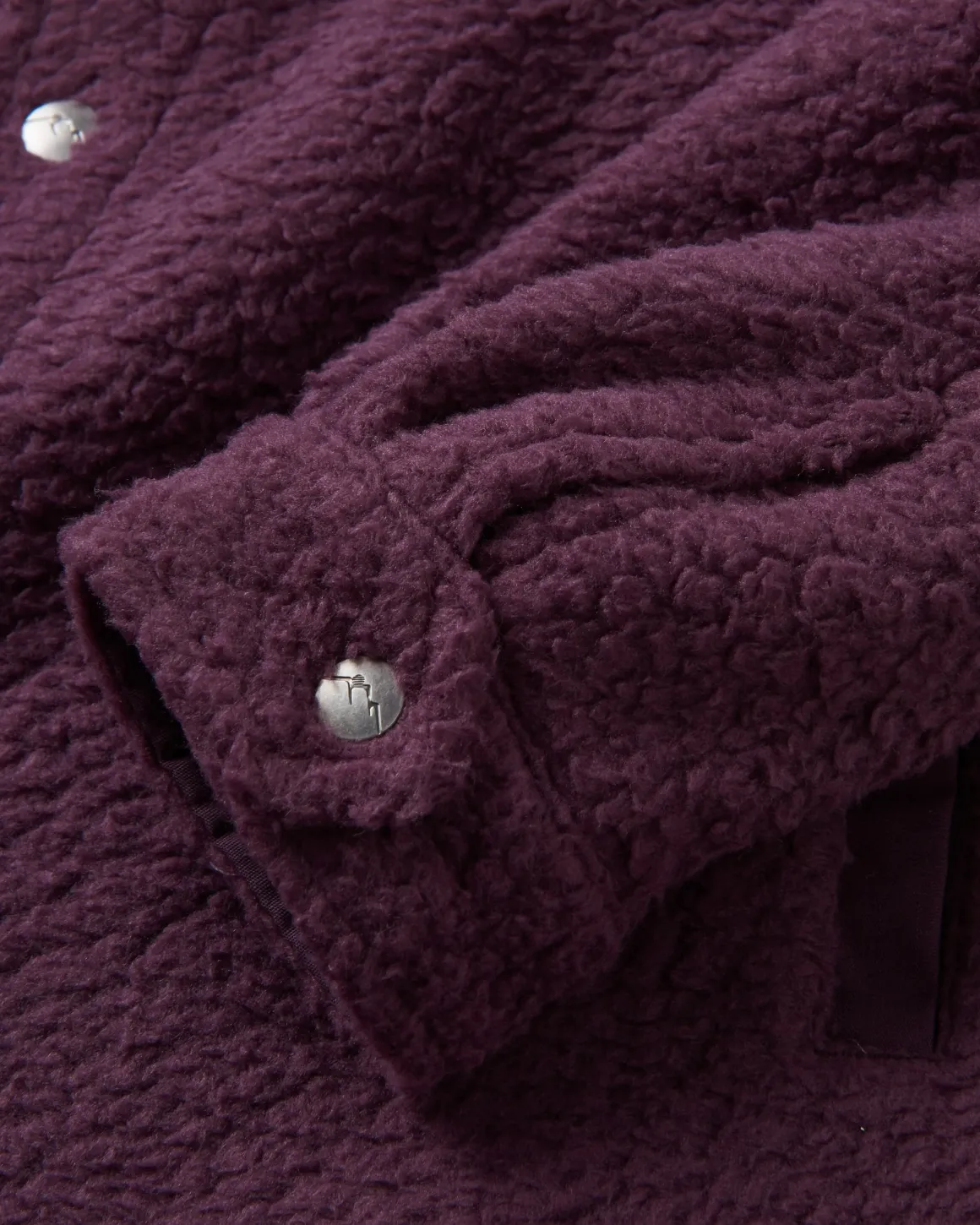 Rappel Recycled Sherpa Oversized Shirt Jacket - Deep Plum