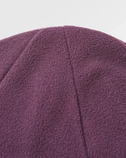 Recycled Polar Fleece Beanie - Deep Plum/Charcoal