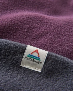 Recycled Polar Fleece Beanie - Deep Plum/Charcoal