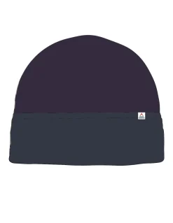 Recycled Polar Fleece Beanie - Deep Plum/Charcoal