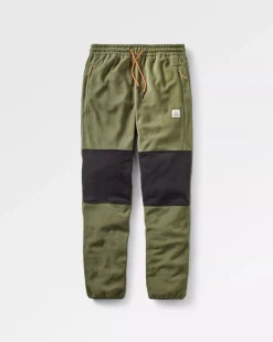 Recycled Polar Fleece Jogger - True Black/Khaki Green
