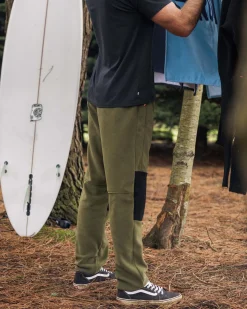 Recycled Polar Fleece Jogger - True Black/Khaki Green