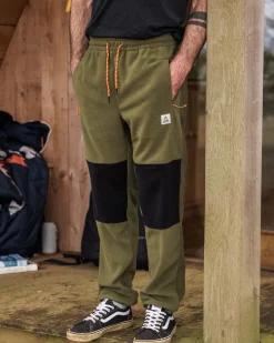 Recycled Polar Fleece Jogger - True Black/Khaki Green