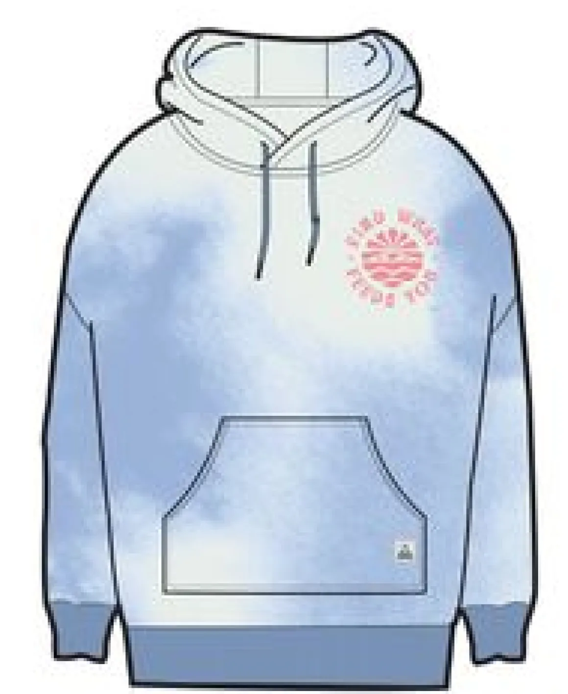 Rediscover Printed Hoodie - Tie Dye Cornflower
