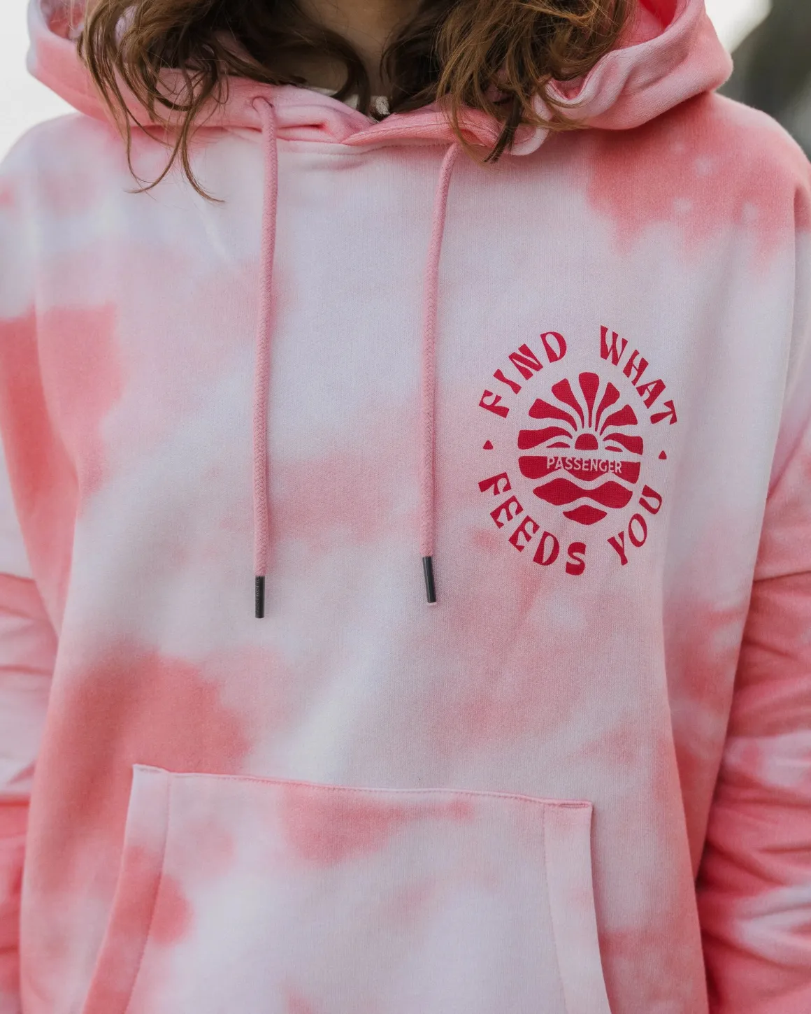 Rediscover Printed Hoodie - Tie Dye Shell Pink