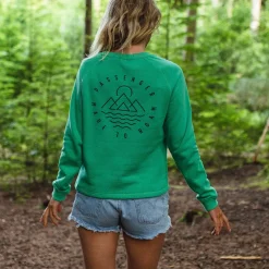 Remote Recycled Cotton Long Sleeve Sweatshirt - Green Spruce