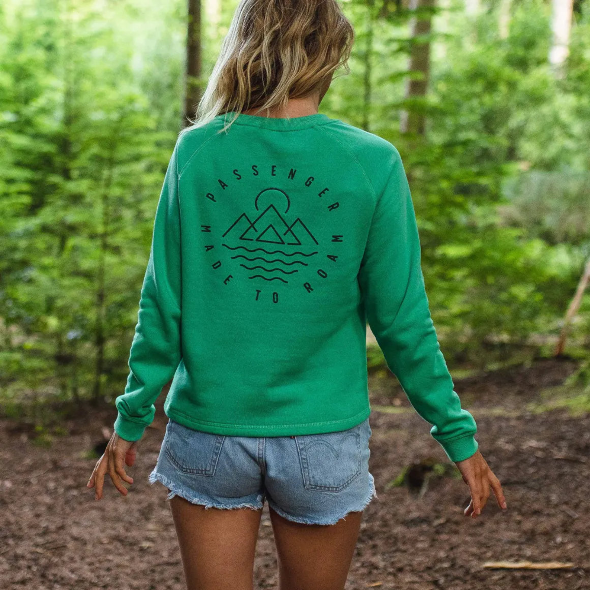 Remote Recycled Cotton Long Sleeve Sweatshirt - Green Spruce