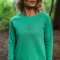 Remote Recycled Cotton Long Sleeve Sweatshirt - Green Spruce