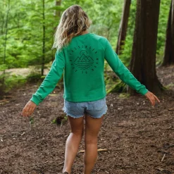 Remote Recycled Cotton Long Sleeve Sweatshirt - Green Spruce
