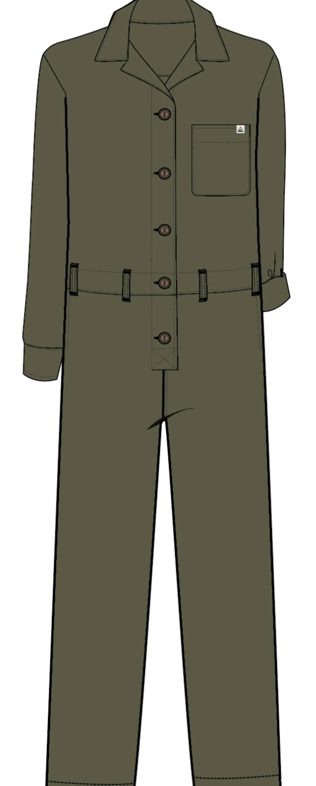 Resonate Organic Cotton Boiler Suit - Khaki