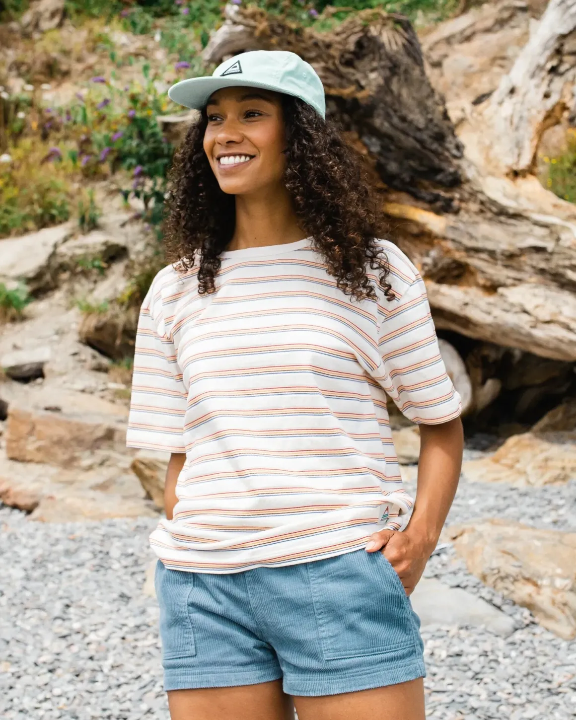 Retro Vibes Organic Cotton T-Shirt - Retro Stripe