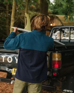 Ridge 2.0 Full Zip Recycled Polar Fleece - Tidal Blue/Rich Navy