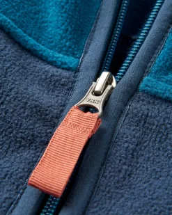 Ridge 2.0 Full Zip Recycled Polar Fleece - Tidal Blue/Rich Navy