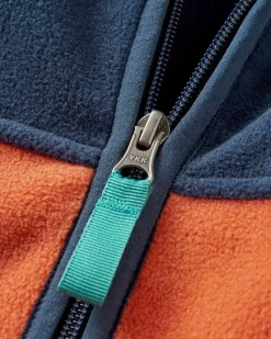 Ridge 2.0 Full Zip Recycled Polar Fleece - Rich Navy/ Burnt Orange
