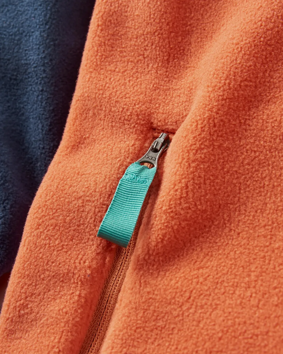 Ridge 2.0 Full Zip Recycled Polar Fleece - Rich Navy/ Burnt Orange