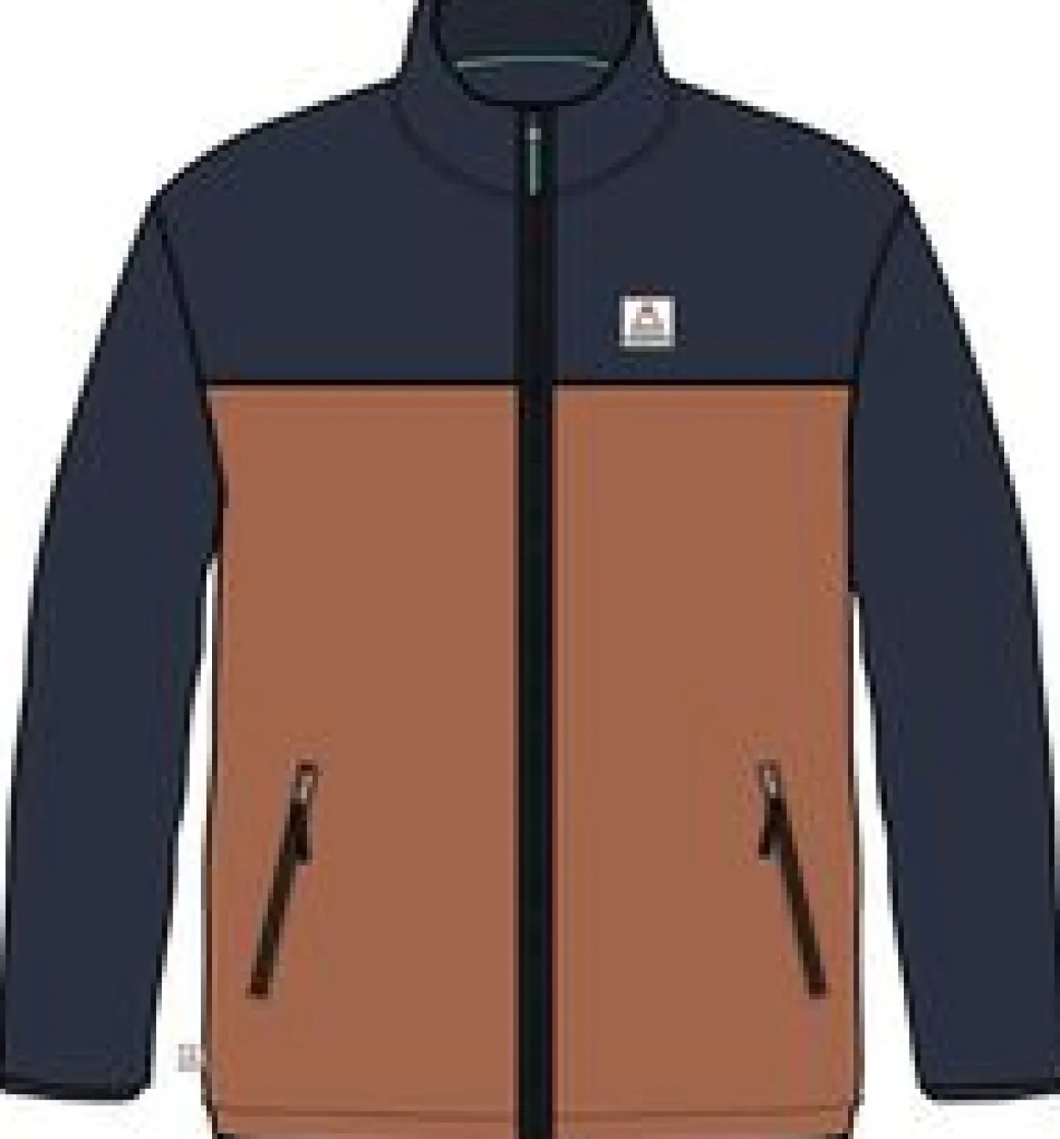 Ridge 2.0 Full Zip Recycled Polar Fleece - Rich Navy/ Burnt Orange