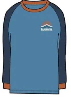 Riser Recycled Cotton Long Sleeve T-Shirt - Atlantic Blue
