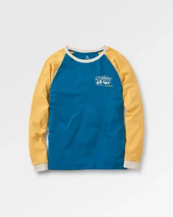 Riser Recycled Cotton Long Sleeve T-Shirt - Blue Coral