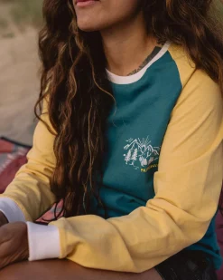 Riser Recycled Cotton Long Sleeve T-Shirt - Blue Coral