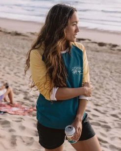 Riser Recycled Cotton Long Sleeve T-Shirt - Blue Coral