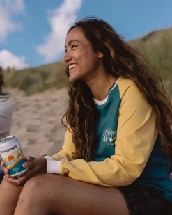 Riser Recycled Cotton Long Sleeve T-Shirt - Blue Coral